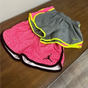 Nike Pink and Gray Shorts Duo